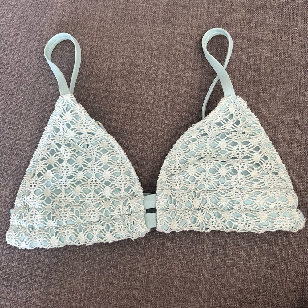 Aqua Marine Crochet Palua Tassels Top: Montce Swim